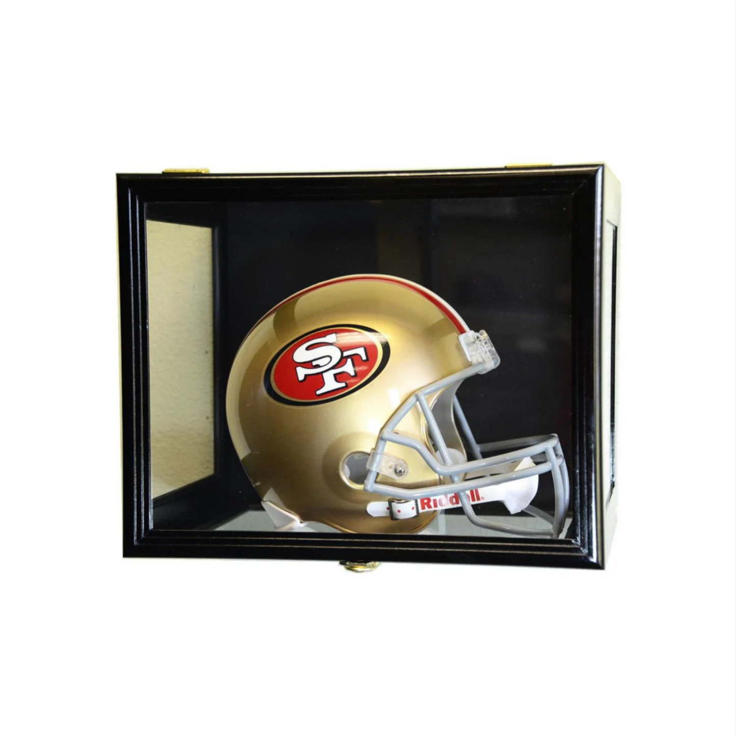 Full Size Football Helmet Display Case - Wall Mount Solid Wood Frame