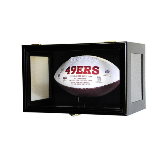 Wall Mounted Football Display Case - UV Protected Acrylic & Solid Wood