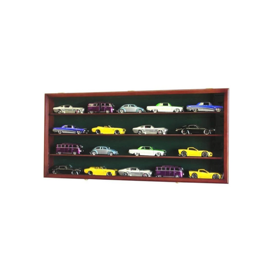 1/24 Scale Diecast Car Display Case – 20-Car Locking Cabinet with UV Protection