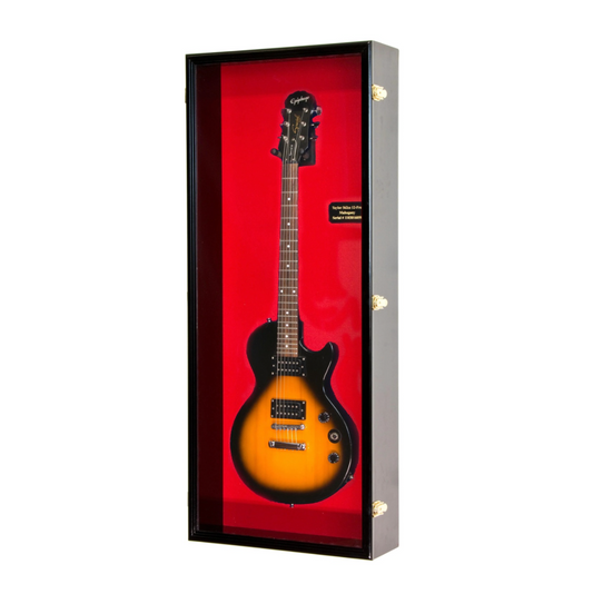 Guitar Display Case Cabinet UV Protection Locking Oak Walnut Cherry Black