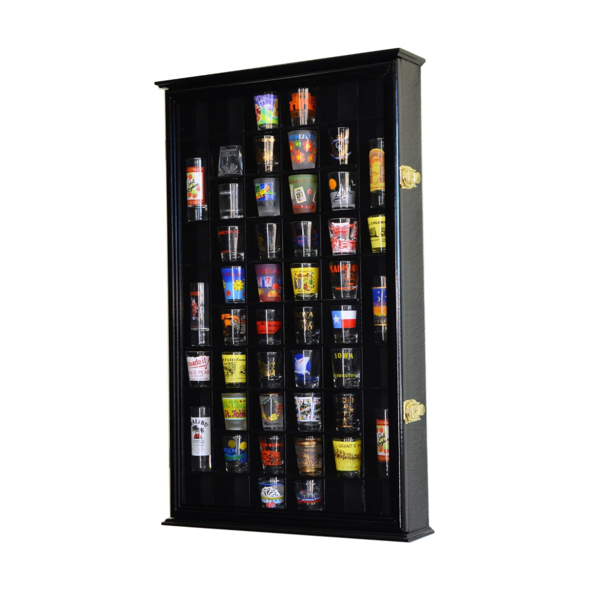Shot Glass Display Case Cabinet Wall Mounted 54 Shot Glass Showcase