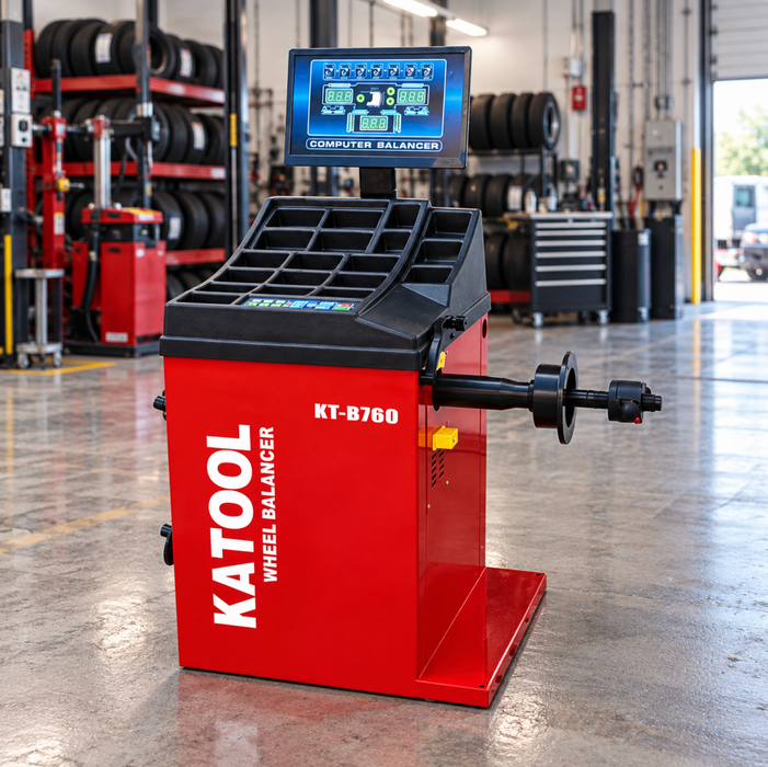 Katool KT B760 Laser Wheel Balancer 1g Accuracy Auto Ruler 30in Rims