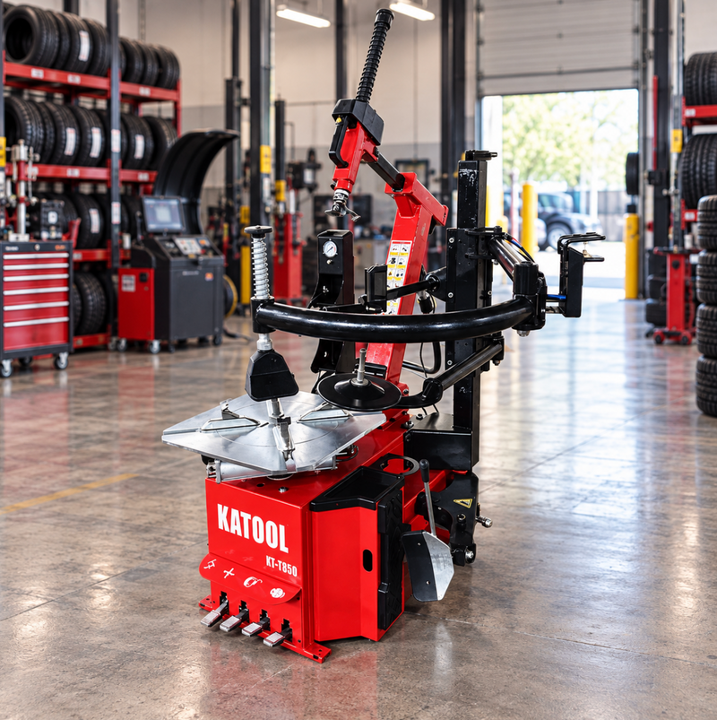 Katool KT T850 Tilt Arm Wheel Clamp Tire Changer 2HP 110V 47in