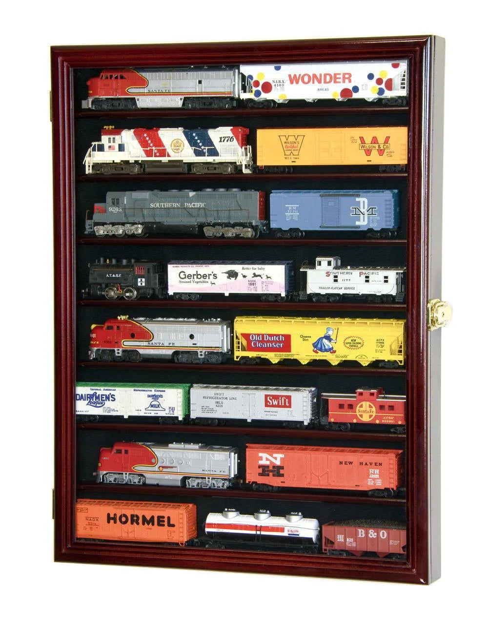 Small HO Scale Train Locomotive Display Case Cabinet Vitrina Pequeña Para Locomotoras HO