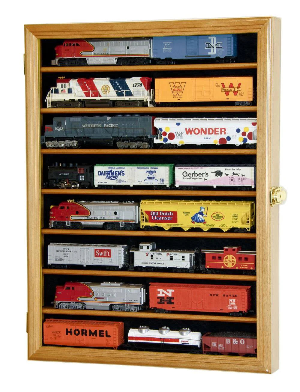 Small HO Scale Train Locomotive Display Case Cabinet Vitrina Pequeña Para Locomotoras HO