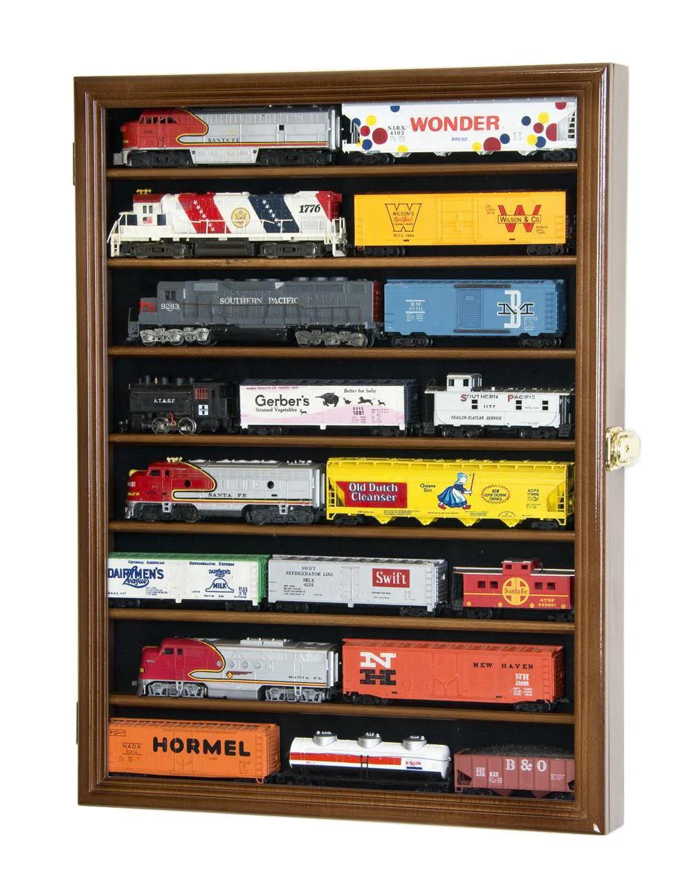 Small HO Scale Train Locomotive Display Case Cabinet Vitrina Pequeña Para Locomotoras HO