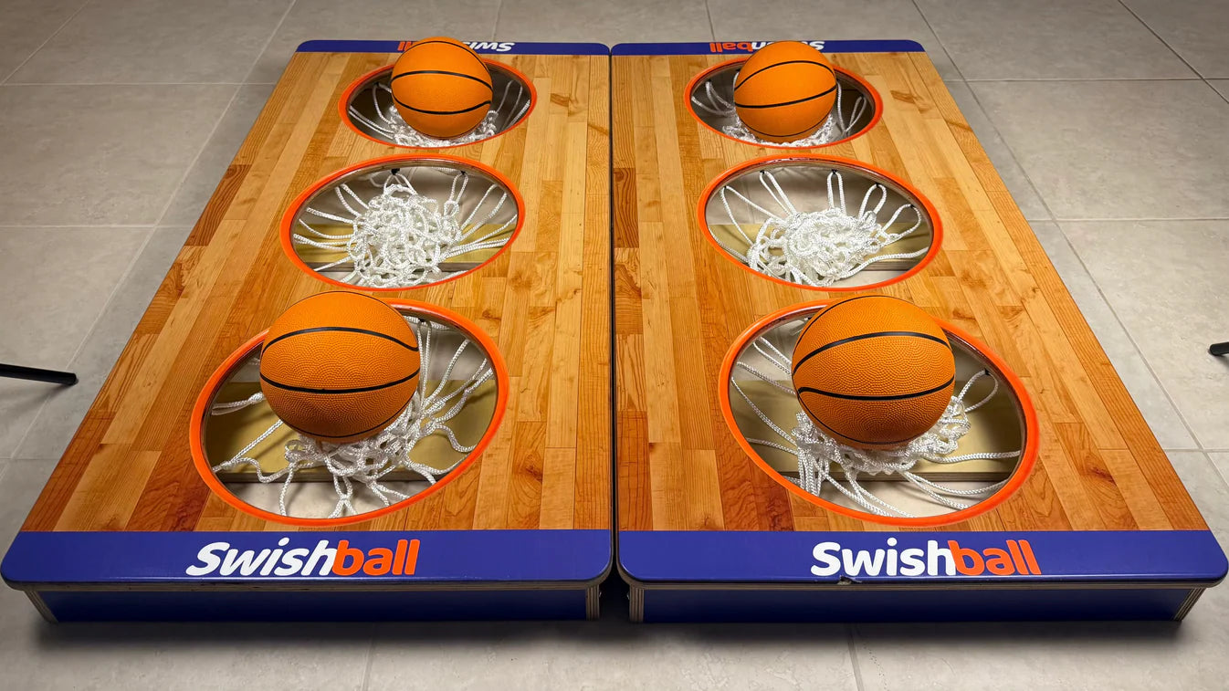 Swishball – Basketball Cornhole Game | Outdoor Backyard Basketball Shooting Game Set