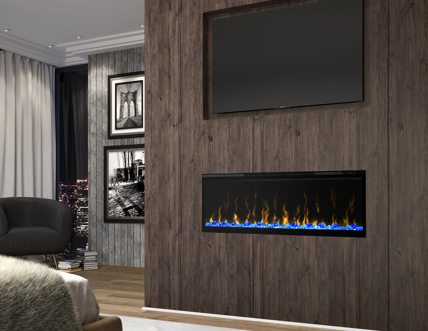 Dimplex IgniteXL Built-in Linear Electric Fireplace - Multi-Fire XD flame technology - 1,000 SQ FT