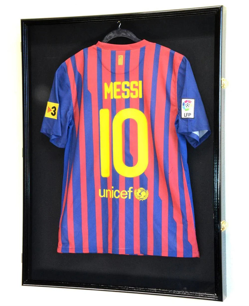 XL Jersey Display Case Uniform Display Wood Cabinet Shadowbox