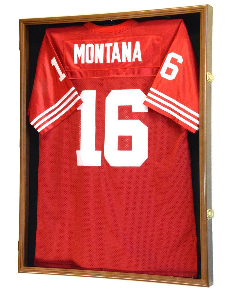 XL Jersey Display Case Uniform Display Wood Cabinet Shadowbox