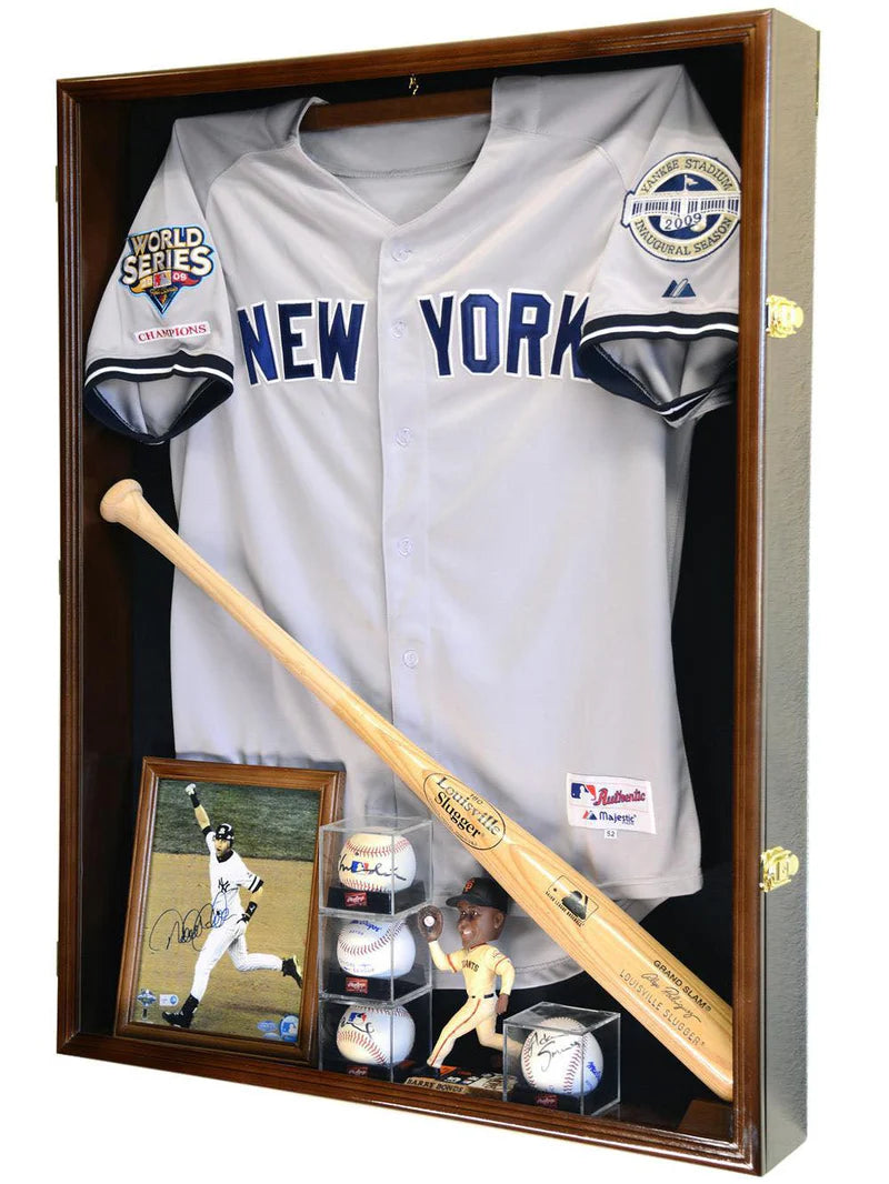 Jersey display case walnut wood finish