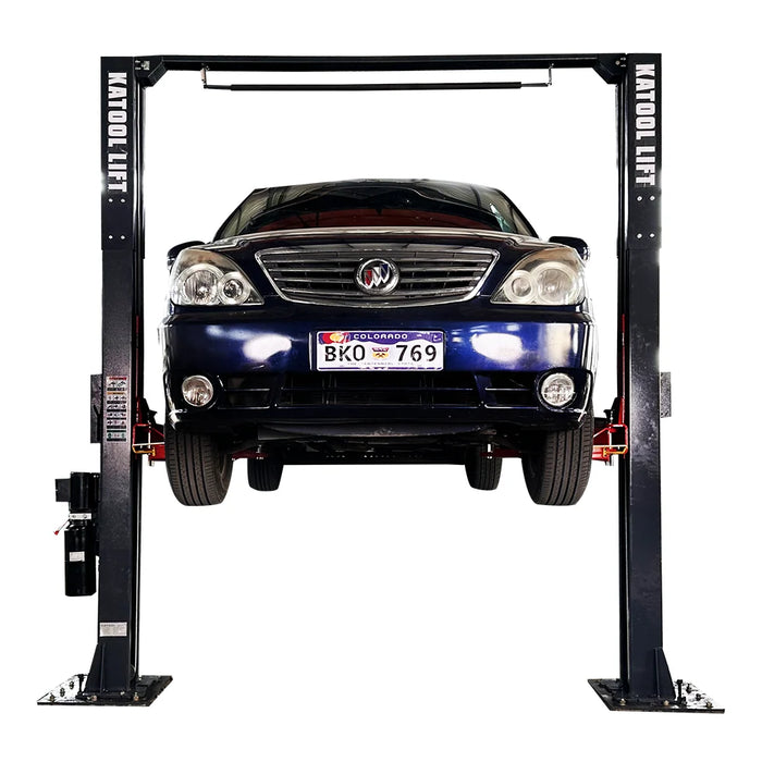 Katool KT AM120SD 12000 lb Clear Floor Commercial Two Post Auto Lift 4HP