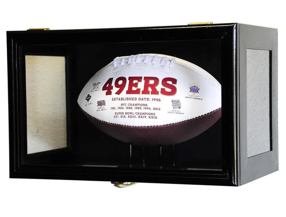 Wall Mounted Football Display Case - UV Protected Acrylic & Solid Wood