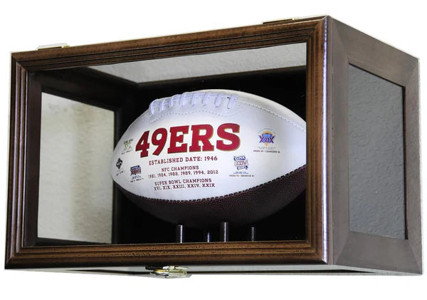 Wall Mounted Football Display Case - UV Protected Acrylic & Solid Wood