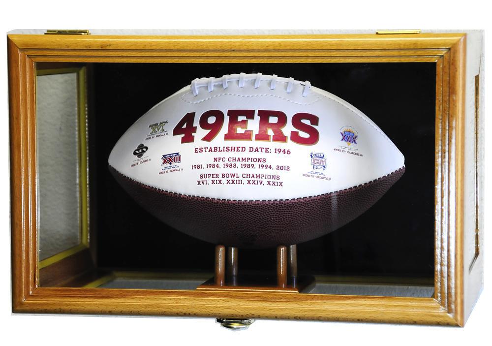 Wall Mounted Football Display Case - UV Protected Acrylic & Solid Wood