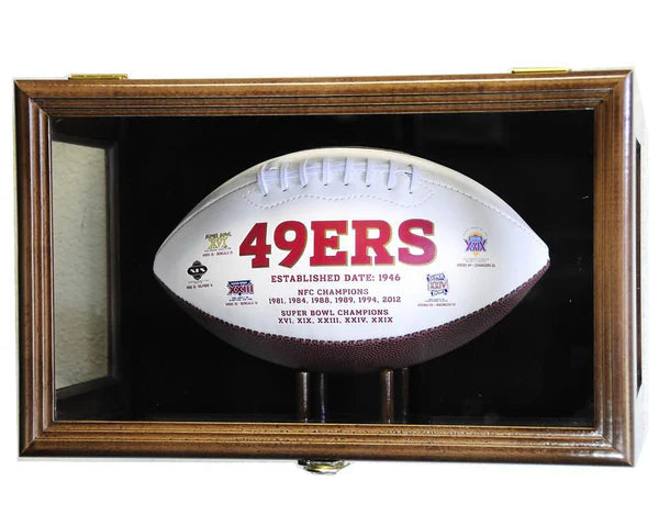 Wall Mounted Football Display Case - UV Protected Acrylic & Solid Wood