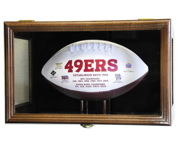 Wall Mounted Football Display Case - UV Protected Acrylic & Solid Wood