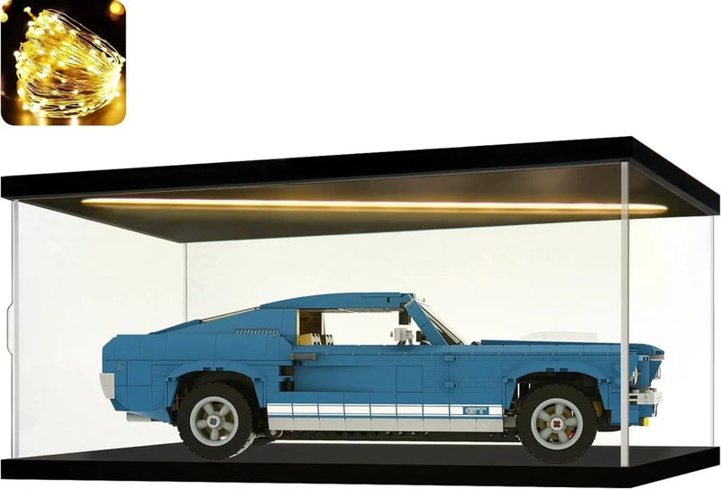 Car Display Case Acrylic LED Light 1/12 Clear Rack Model 1/18 Diecast Door Box