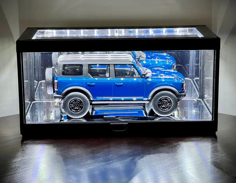 Car Display Case Acrylic LED Light 1/18 Matchbox Model 1/24 Diecast Rack Cabinet