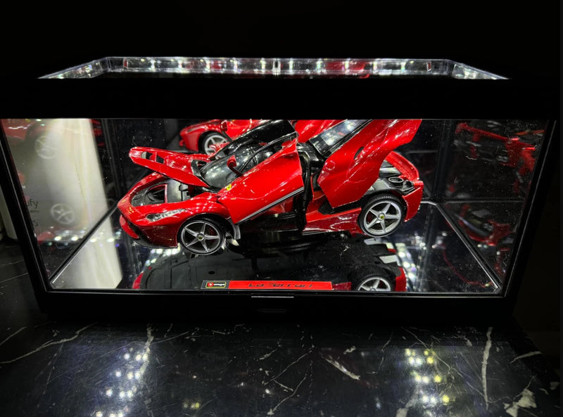 Car Display Case Acrylic LED Light 1/18 Matchbox Model 1/24 Diecast Rack Cabinet