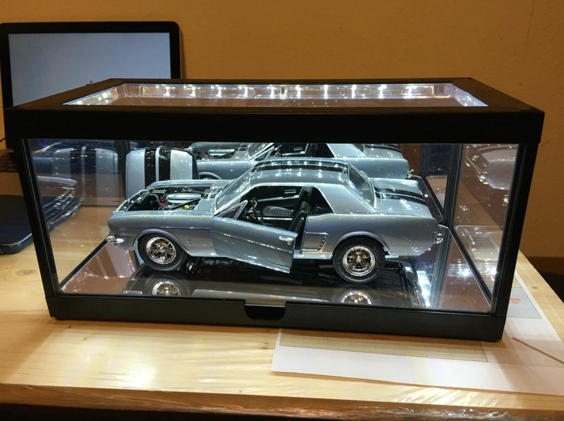 Car Display Case Acrylic LED Light 1/18 Matchbox Model 1/24 Diecast Rack Cabinet