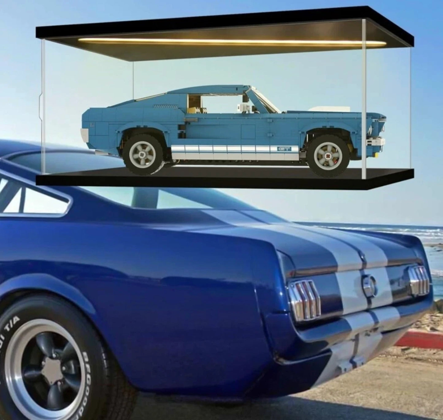 Car Display Case Acrylic LED Light 1/12 Clear Rack Model 1/18 Diecast Door Box